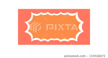 Groovy retro burst rectangle scallop border in orange pop style. Funky y2k frame with graphic background, vintage edge and playful shape in trendy format. Groovy retro burst rectangle scallop border in orange pop style. Funky y2k frame with graphic background, vintage edge and playful shape in trendy format. 134588872
