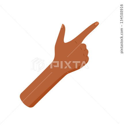 Flat black hand gesture showing two fingers. Bare palm expresses number two with fingers in an upward signal. Useful for counting concepts, isolated in modern style. Flat black hand gesture showing two fingers. Bare palm expresses number two with fingers in an upward signal. Useful for counting concepts, isolated in modern style. 134588916