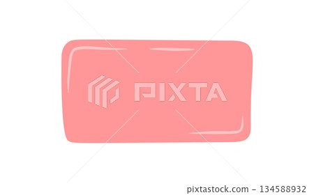Pink fluid patch in abstract hand drawn rectangle shape with liquid organic blob style. Icon element creates a unique background for text or label template, perfect for modern decorative concepts. 134588932