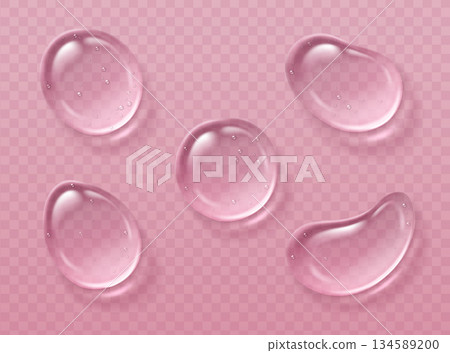 Gel texture smears with transparent water droplets 134589200