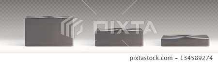 Silver metal podium with reflective chrome surface 134589274