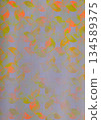 Background image of golden cherry blossom petals on white Japanese paper 134589375