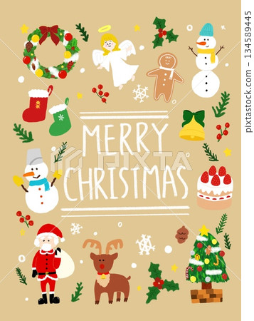 Christmas illustration set Christmas illustration set 134589445