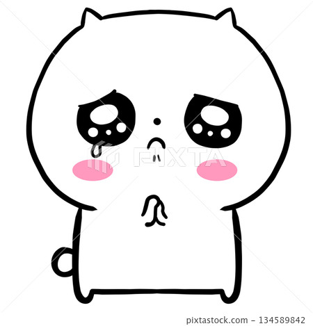 Illustration of a white character begging with teary eyes (tearful/pleading) Illustration of a white character begging with teary eyes (tearful/pleading) 134589842