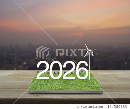Happy new year 2026 ecological cover concept Happy new year 2026 ecological cover concept 134589883