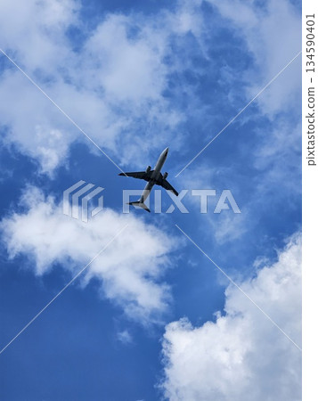 airplane in the sky airplane in the sky 134590401