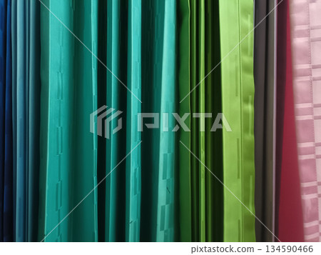 Colorful curtain fabric textile vertical pattern interior decorative bright curtain fabric colorful pattern for modern 134590466