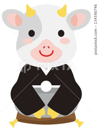牛年可愛乳牛 134590746