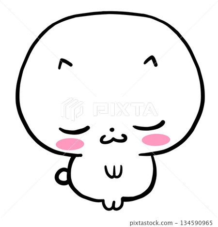 Illustration of a white character bowing and saying hello (thank you, nice to meet you) Illustration of a white character bowing and saying hello (thank you, nice to meet you) 134590965