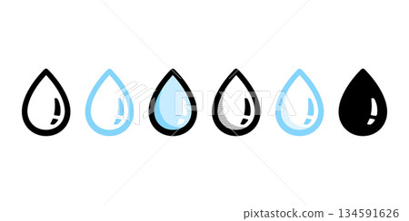 rain icon raindrops vector logo cartoon doodle half tone rainy day blue sky illustration design 134591626