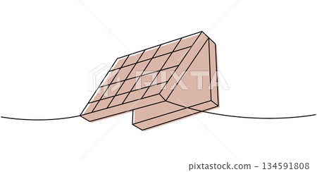 Minimalist line art of a folded chessboard in warm brown tones, abstract modern design for strategy lovers Minimalist line art of a folded chessboard in warm brown tones, abstract modern design for strategy lovers 134591808