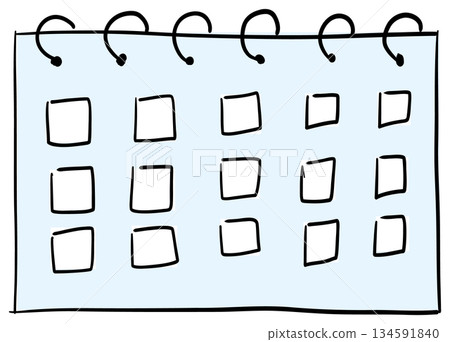 Hand drawn calendar planner icon with spiral binding doodle sketch style vector illustration Hand drawn calendar planner icon with spiral binding doodle sketch style vector illustration 134591840