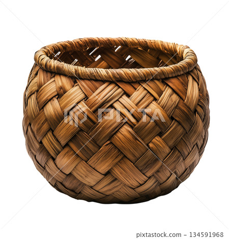 Handmade Woven Basket Crafted From Natural Materials for Home Decoration or Storage 134591968