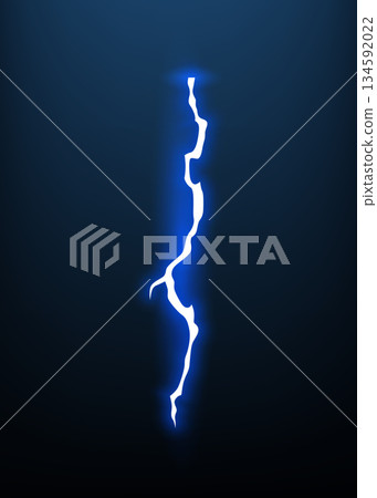 Lightning animation with sparks. Electricity thunderbolt danger, light electric powerful thunder. Bright energy effect, Vector illustration 134592022