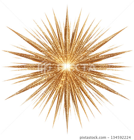 Bright Golden Star Burst With Rays and Sparkles for Celebrations or Festive Events Bright Golden Star Burst With Rays and Sparkles for Celebrations or Festive Events 134592224
