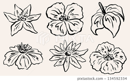3406_flowers_crayon 3406_flowers_crayon 134592334