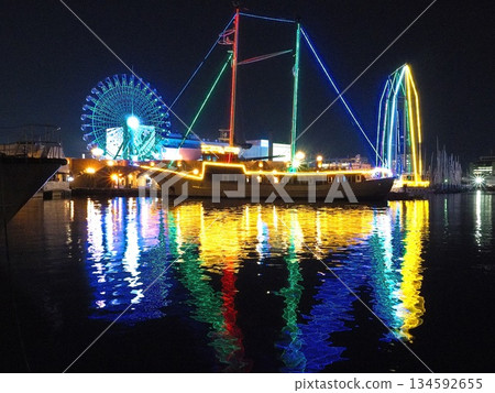 靜岡縣,清水港夜景,12月 靜岡縣,清水港夜景,12月 134592655