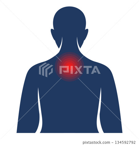 Upper back pain vector isolated 134592792