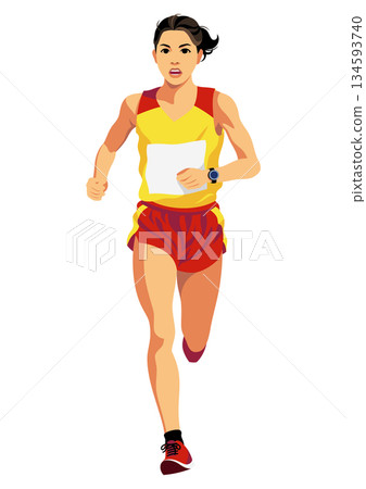 Women's marathon runner Women's marathon runner 134593740