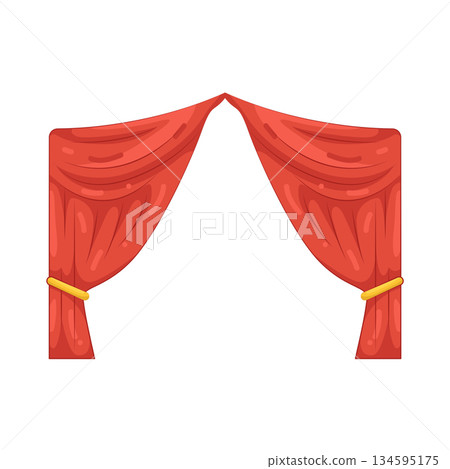 Illustration of Red Theater Curtain  134595175