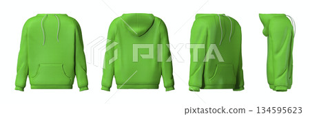 Green hoodie isolated on white background Green hoodie isolated on white background 134595623