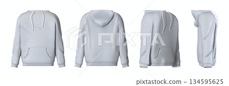Light gray hoodie isolated on white background Light gray hoodie isolated on white background 134595625