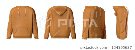 Orange hoodie isolated on white background 134595627