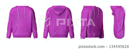 Pink hoodie isolated on white background 134595628