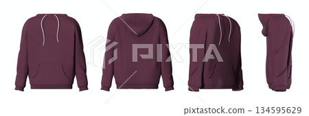 Dark red hoodie isolated on white background Dark red hoodie isolated on white background 134595629
