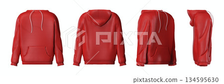 Red hoodie isolated on white background Red hoodie isolated on white background 134595630