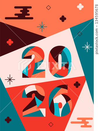 Chinese New Year mosaic poster 134595678