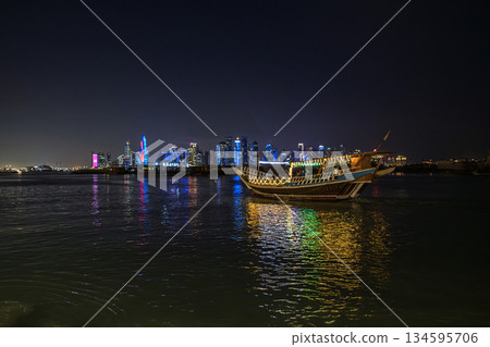 Doha,Qatar,12.12.2025,Nightlife and scenery of Doha, Qatar. Doha,Qatar,12.12.2025,Nightlife and scenery of Doha, Qatar. 134595706