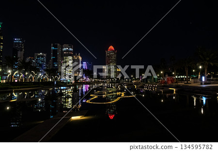 Doha,Qatar,12.12.2025,Nightlife and scenery of Doha, Qatar. 134595782