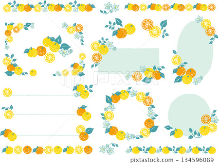 A simple and pop retro yuzu garnish set A simple and pop retro yuzu garnish set 134596089