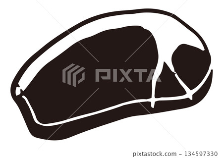 印刷風格肉類向量插圖 | 肉舖、日式和西式復古風格、食品和飲料設計素材 134597330