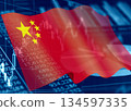 Business image: Financial graph and Chinese flag 134597335