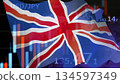 Business image: Financial graph and British flag 134597349