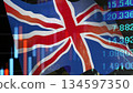 Business image: Financial graph and British flag 134597350
