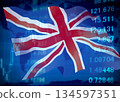 Business image: Financial graph and British flag 134597351