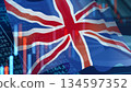 Business image: Financial graph and British flag 134597352