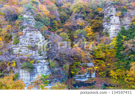 [Tonohetsuri, Fukushima Prefecture] A beautiful valley created over a million years 134597451