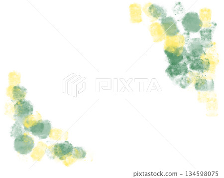 Green and yellow rapeseed flower-like frame material 134598075