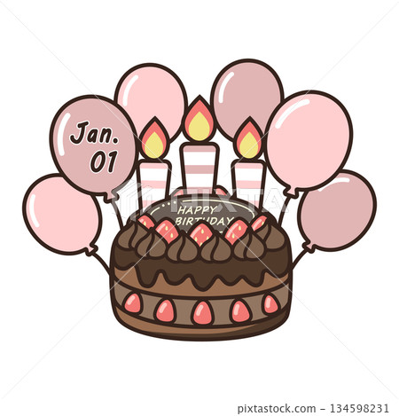 Birthday chocolate cake 134598231