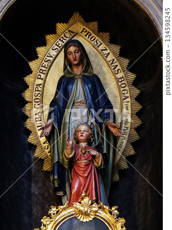 Altar of the Virgin Mary in the St Nicholas Cathedral in Ljubljana, Slovenia 134598245