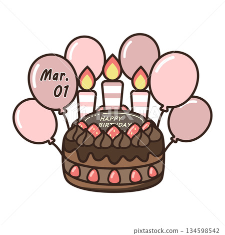 Birthday chocolate cake 134598542