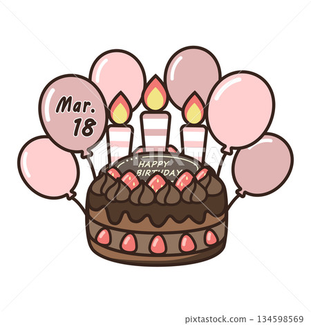 Birthday chocolate cake Birthday chocolate cake 134598569