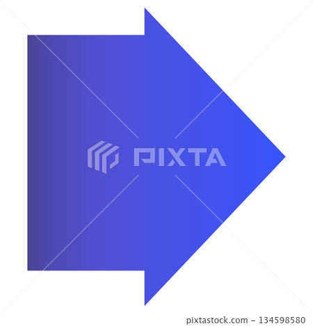帶有藍色漸變的簡單粗箭頭 134598580