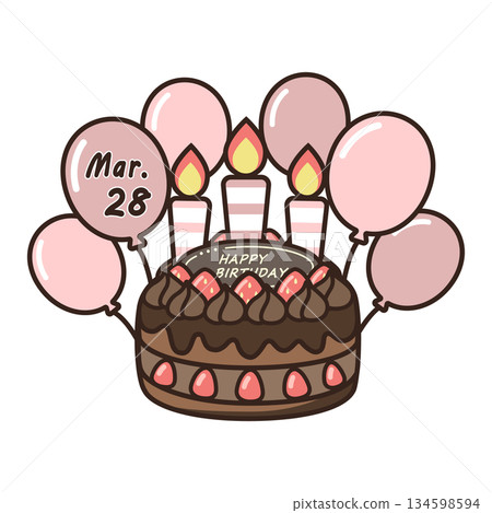 Birthday chocolate cake Birthday chocolate cake 134598594