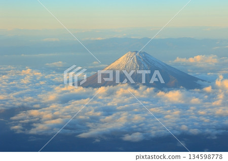 Mount Fuji as seen from Japan Airlines Flight JAL461 Tokyo-Tokushima 134598778