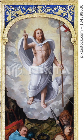 The altar of the Resurrection of Jesus in the Franciscan church of the Friars Minor in Dubrovnik, Croatia 134599630